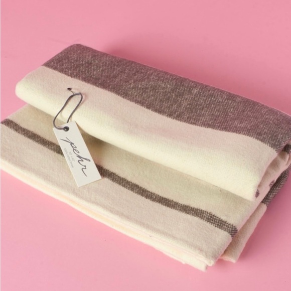 New in plastic pehr design muskoka charcoal stripe throw cotton popsugar colab - Picture 2 of 3